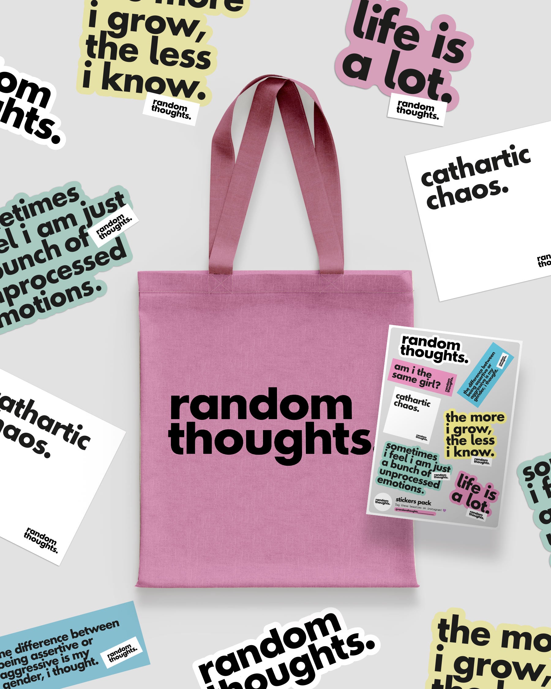 double espresso tote + random stickers sheet